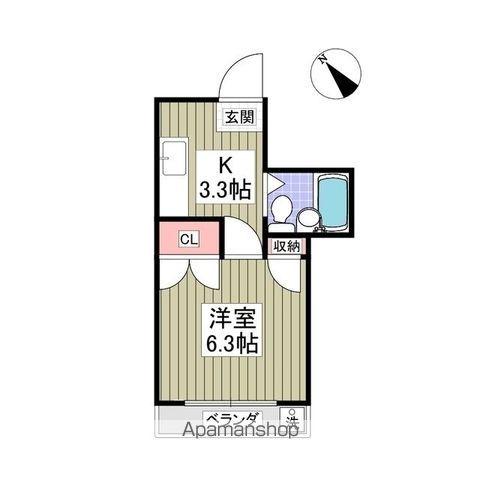 リエス館林(1K/2階)の間取り写真