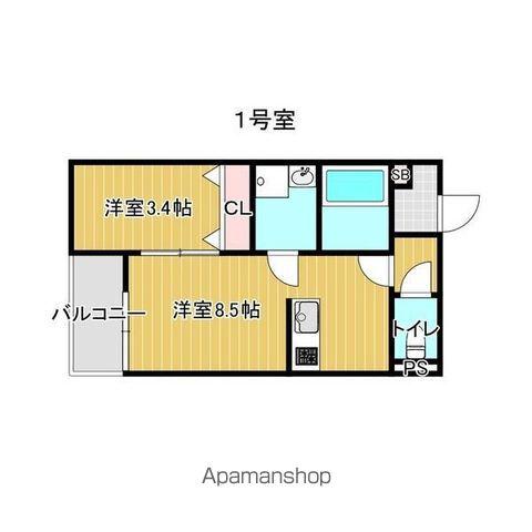 KATZE志賀本通(1LDK/1階)の間取り写真