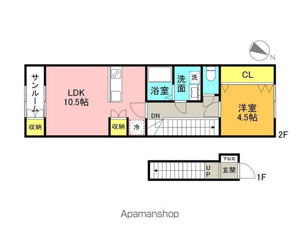 イーリッチテラス寺尾上(1LDK/2階)の間取り写真