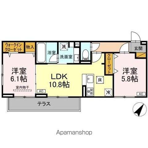 プラヴール(2LDK/1階)の間取り写真