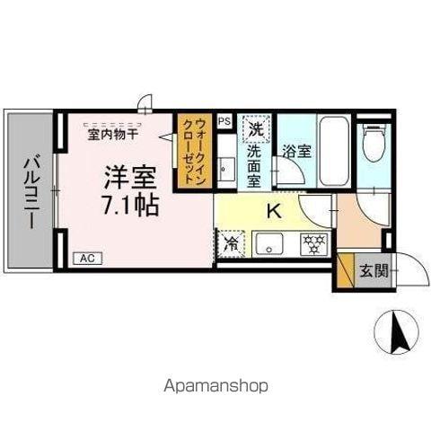 STELLA新松戸(1K/3階)の間取り写真