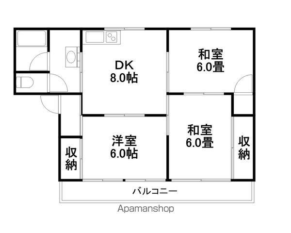 メゾン八幡(3DK/3階)の間取り写真
