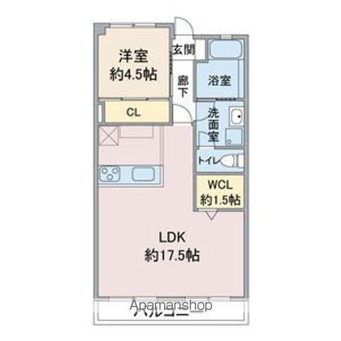 名栄ビル(1LDK/3階)の間取り写真