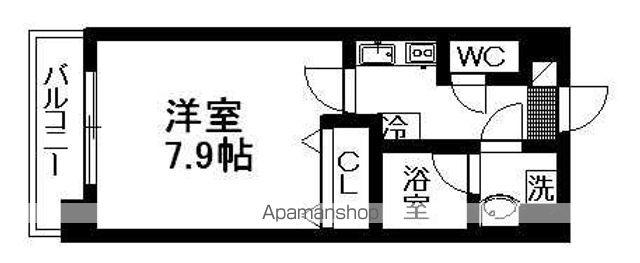 しゃとれ山手町(1K/1階)の間取り写真