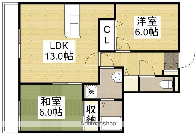 フィネス高橋(2LDK/2階)の間取り写真