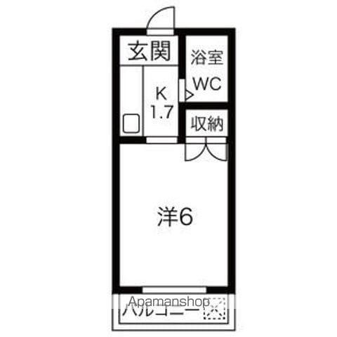 ハイツ堀田(1K/3階)の間取り写真