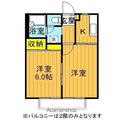 フラッツハナマチ(2K/2階)の間取り写真