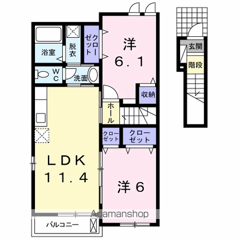 コーポラ・メールⅡ(2LDK/2階)の間取り写真