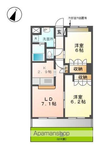 メープル メゾン(2LDK/1階)の間取り写真