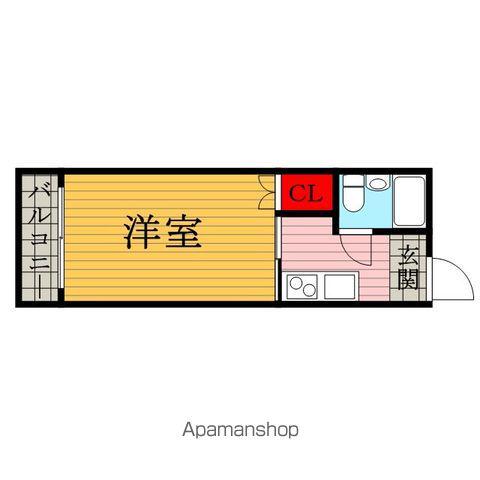 メゾン・ド・フォンテーヌ(ワンルーム/1階)の間取り写真