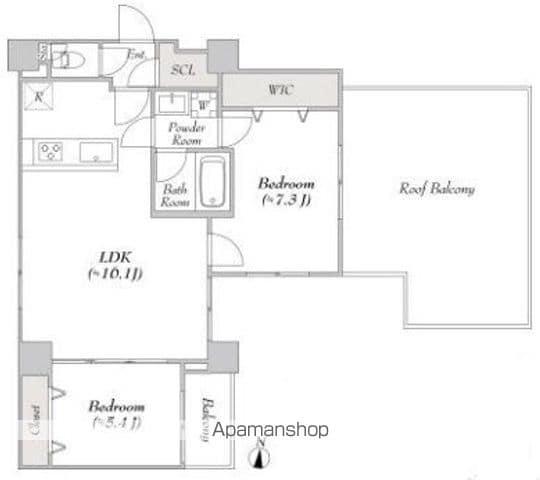 ルミーク大山(2LDK/5階)の間取り写真