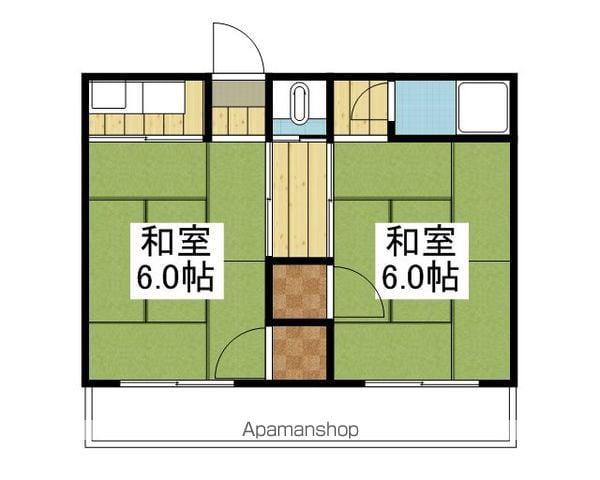 長尾荘(2K/2階)の間取り写真