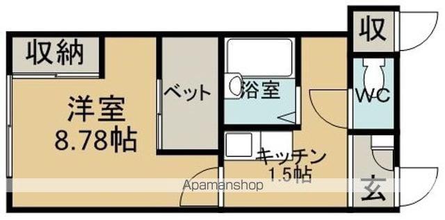 レオパレス月寒ベストフラット(1K/1階)の間取り写真