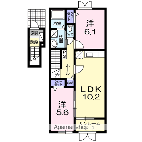 プレッソ(2LDK/2階)の間取り写真