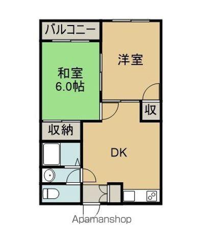 サンシャイン賀川(2DK/1階)の間取り写真