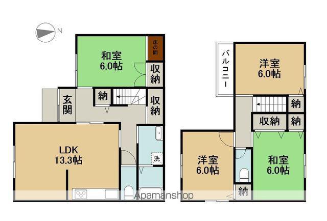 関西本線 蟹江駅 徒歩28分 2階建 築32年(4LDK)の間取り写真