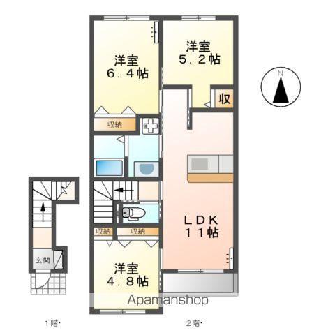 リライアンスC(3LDK/2階)の間取り写真