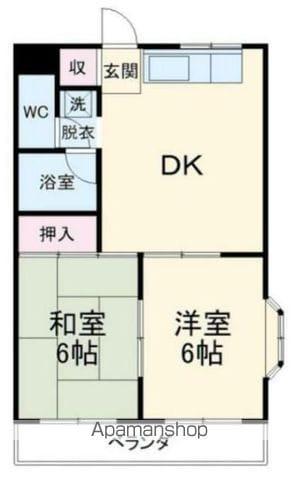 第10笠原ビル(2DK/1階)の間取り写真