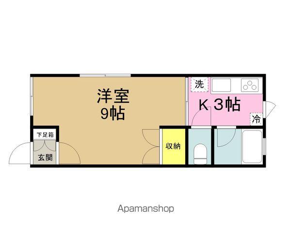 ルーブル湊高台(1K/1階)の間取り写真