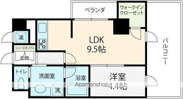 ファースト・レーベン竪町(1LDK/8階)の間取り写真