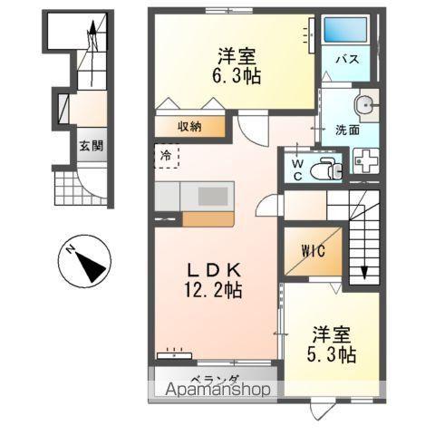 メルヴェーユ(2LDK/2階)の間取り写真