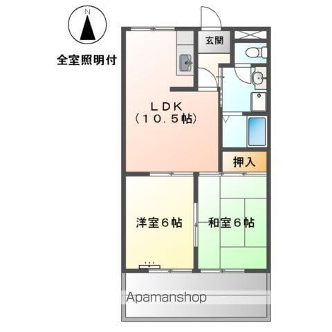 フローレンスシバ(2LDK/1階)の間取り写真