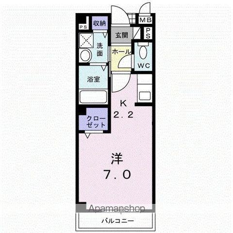 シャローゼ(ワンルーム/2階)の間取り写真
