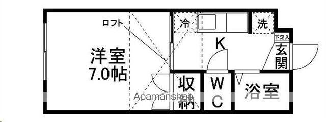 プリンスコート北山(1K/1階)の間取り写真
