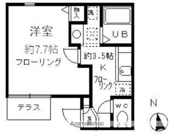 クレール国分寺(1K/1階)の間取り写真