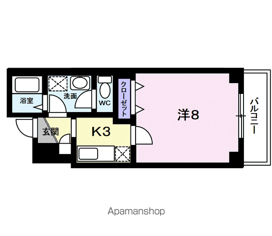 エスポワール古川(1K/4階)の間取り写真