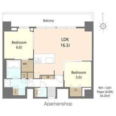 S-RESIDENCE松屋町ASENCE(2LDK/10階)の間取り写真