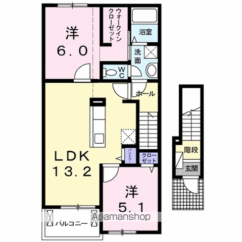 フリーデ グランツⅡ(2LDK/2階)の間取り写真