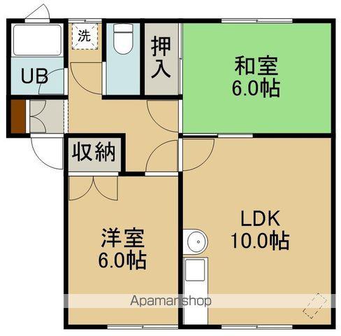 コーポ北斗(2LDK/2階)の間取り写真