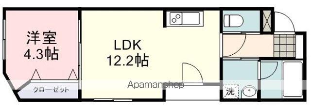 セードル本通(1LDK/3階)の間取り写真
