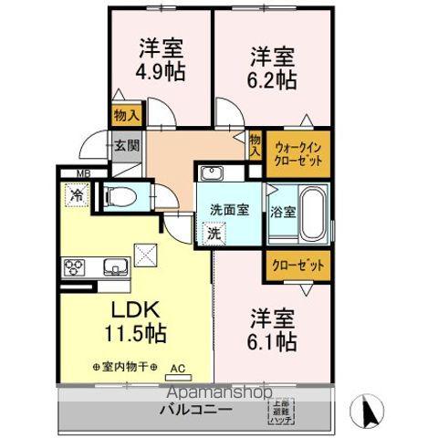 コージーコート(3LDK/1階)の間取り写真