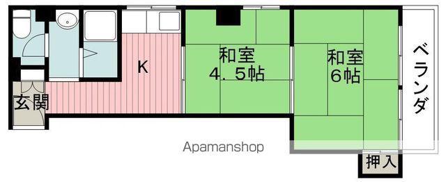 利建ビル(2K/4階)の間取り写真