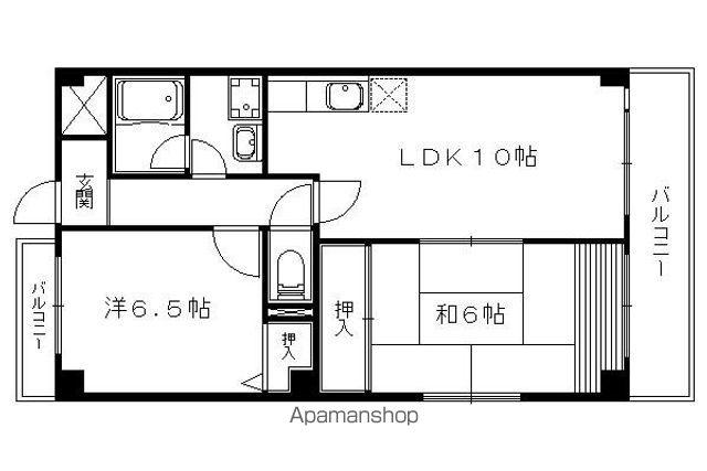 サンハイム森南(2LDK/4階)の間取り写真