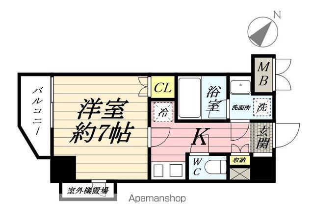 ジェノヴィア 花月総持寺(1K/5階)の間取り写真