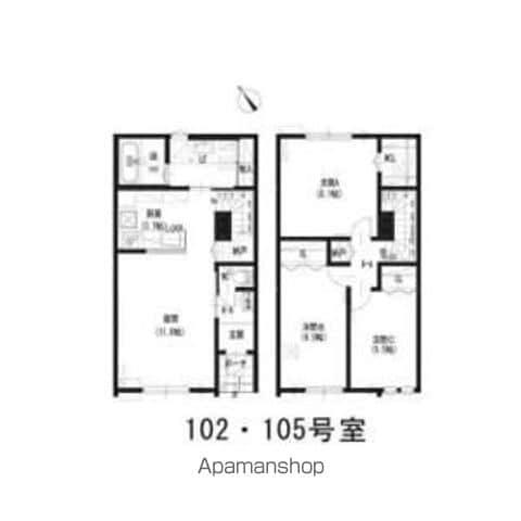 ルミエール太平2—4Ⅱ(3LDK/1階)の間取り写真