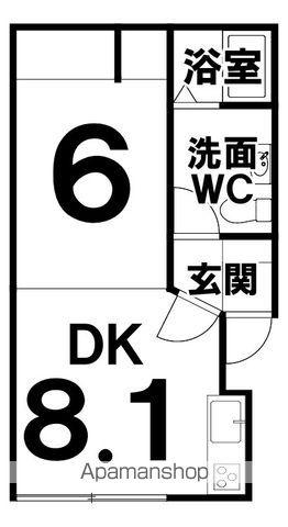ユトリロ帯広東(1DK/2階)の間取り写真