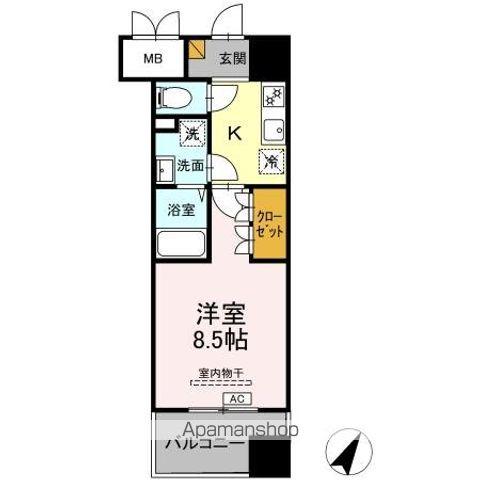 D-ROOM千葉中央(1K/6階)の間取り写真