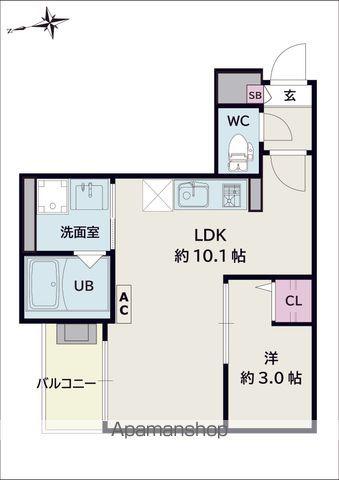 JACK KORAKUⅠ(1LDK/3階)の間取り写真