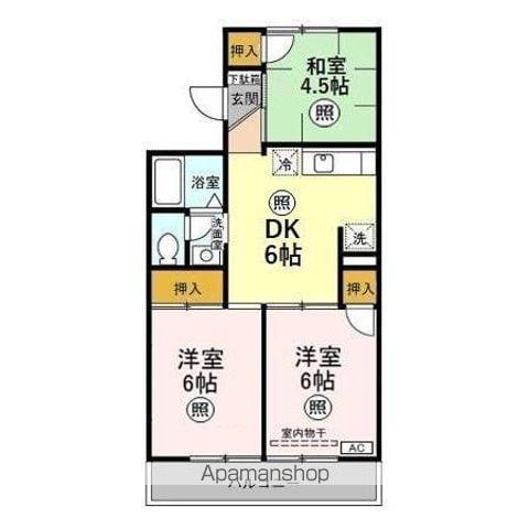 グランディオス久喜(3DK/1階)の間取り写真