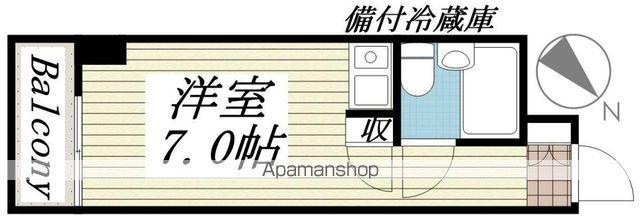 ロワイヤルユウ鹿島(ワンルーム/4階)の間取り写真