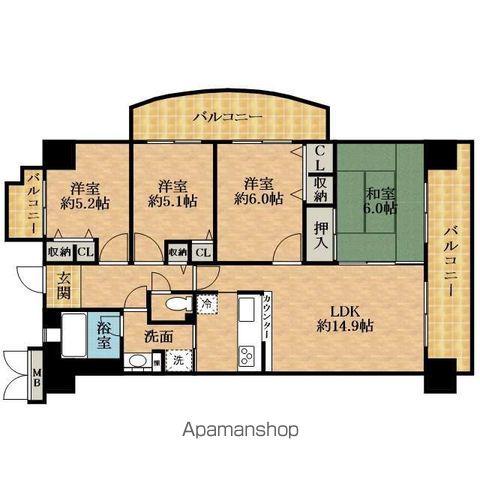 コート和泉府中セルカ(4LDK/10階)の間取り写真