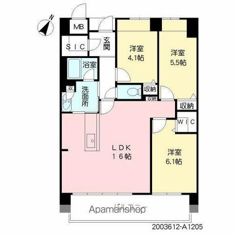 パティオスタイル照葉(3LDK/12階)の間取り写真
