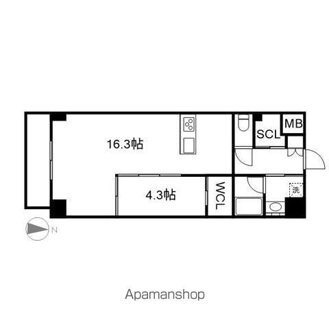 KAYA MEIEKI (1LDK/6階)の間取り写真