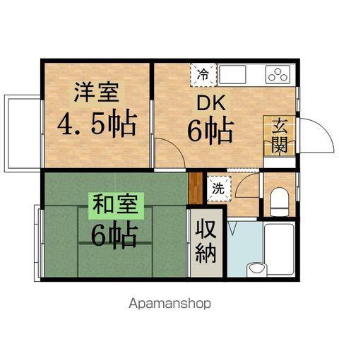 アガワハイツⅡ(2DK/2階)の間取り写真