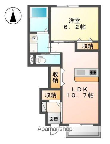 ラ・ファミーユ(1LDK/1階)の間取り写真