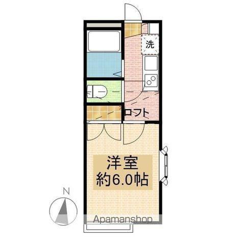 リジェールすみれ野(1K/2階)の間取り写真